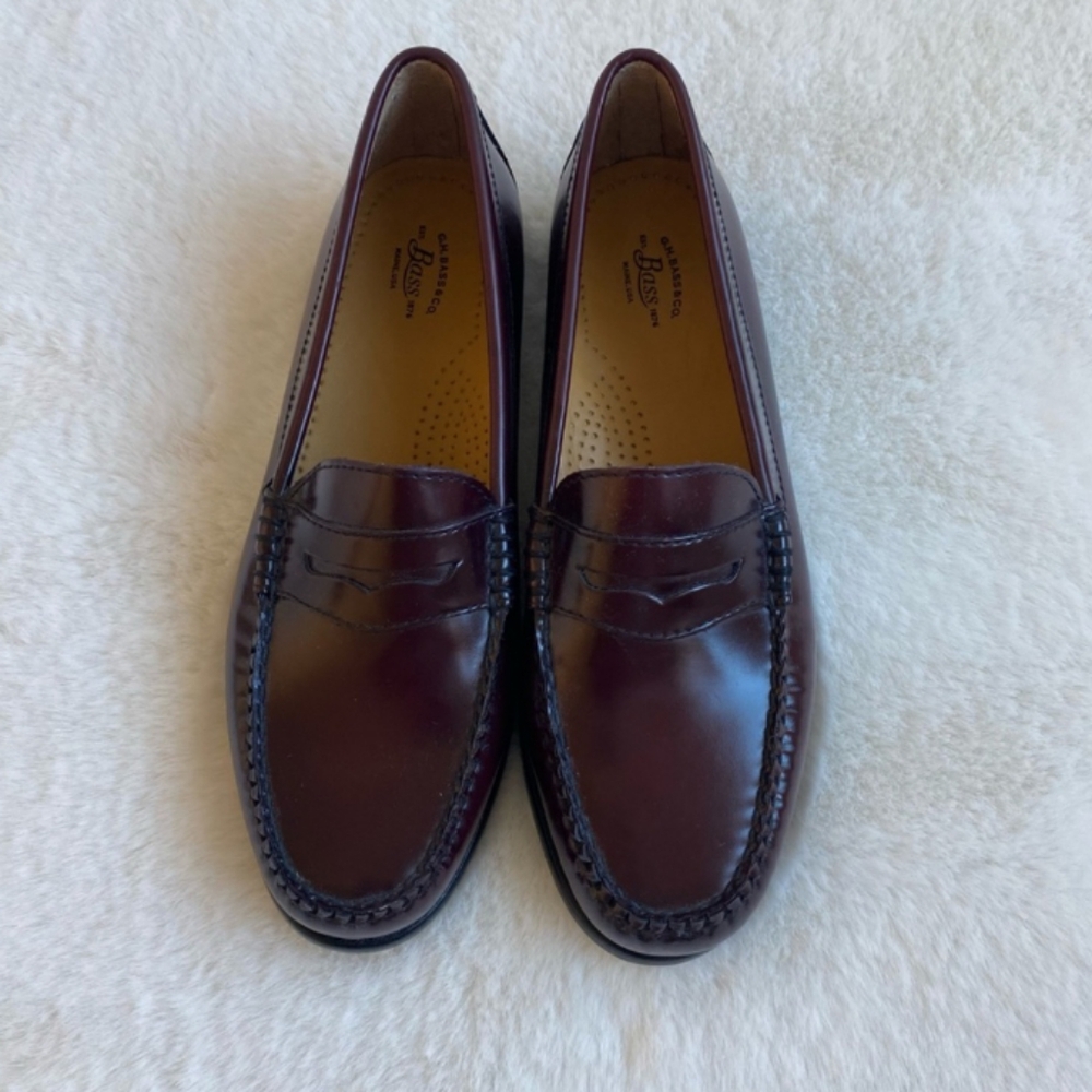 NEW G.H. BASS Women’s Whitney Weejuns Loafers Wine Burgundy | Sz 7